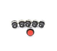 Lot de 6 boutons-poussoirs ronds rouges AC 6 A/125 V 3 A/250 V R13-507, bouton-poussoir momentané Industrial Switches