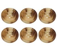 Lot de 6 boutons ronds en plastique à coudre pour jupes, pantalons, costumes, shorts et manteaux Marron clair 18 mm Longueur 28 mm