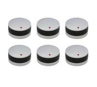 Lot de 6 boutons rotatifs universels pour cuisinière à gaz, diamètre d'axe plat de 8 mm, aspect chromé argenté avec anneau noir, interrupteur de rechange pour plaque de cuisson, four et barbecue