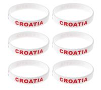 Lot de 6 bracelets Croatie avec drapeau national - Bracelet de basket-ball - Bracelets de football - Bracelets de pays - Souvenir de baseball, Mittel, Silicone, No Gemstone