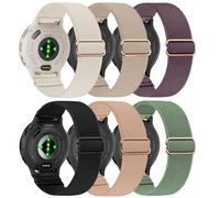 Lot de 6 bracelets élastiques Solo Loop pour Garmin Venu 3S/Venu 2S/Forerunner 265S/255S/255S Music/Vivoactive 4S/Vivomove 3S, 18 mm en nylon souple à dégagement rapide, One Size, Nylon, Pas de pierre