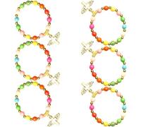 Lot de 6 bracelets empilables avec inscription « Meet Patron » - Bijoux spirituels - Convient même pour toutes les époques - Bracelets fins et incidents, One Size, Comme décrit