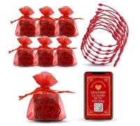 Lot de 6 bracelets en fil rouge avec nœuds, réglable entre 14 et 30 cm, amulette contre le mauvais œil et l'envie, porte chance, force et protection, fabriqué à la main en nylon de qualité, unisexe