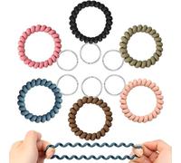 Lot de 6 bracelets extensibles en spirale pour la maison, le bureau, l'atelier, le centre commercial, le sauna, la salle de sport et autres lieux extérieurs