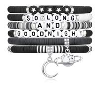 Lot de 6 bracelets punk rock inspirés de la lune Saturne Goodnight pour les fans