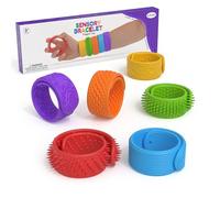 Lot de 6 bracelets sensoriels Slap Fidget Toy : bracelets texturés en silicone apaisant pour se concentrer et soulager le stress - Besoins spéciaux, adultes, bureau, voyage, agitations portables