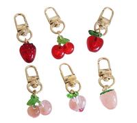 Lot de 6 breloques délicates en forme de fruits pour téléphone portable, décoration de sac, convient pour les rendez-vous et les événements sociaux, collection créative de breloques de téléphone