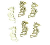 Lot de 6 breloques en métal en forme de serpent et de dragon avec strass pour manucure
