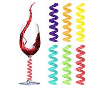Lot de 6 breloques pour verres à vin en silicone pour cocktails, champagne, mariage, plage