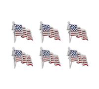 Lot de 6 broches en forme de drapeau américain avec strass et cristaux - Cadeau pour commémoration du jour des anciens combattants du 4 juillet, fête de l'indépendance, événements, vêtements, sacs