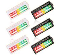 Lot de 6 Broches "My Social Battery Pin", Épingle Interactive pour Humeur Sociale, Pins Social Battery, Insigne Humeur du Jour en Émail, pour Introvertis (Blanc + Noir)