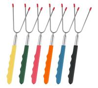 Lot de 6 Brochettes Télescopiques, Marshmallow Brochette Inoxydable,22.5cm -68cm Barbecue Télescopique, Roasting Sticks Ccessoire Barbecues Pour Guimauve Rôtie Hot Dog Pique-Nique Camping