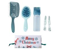 Lot de 6 brosses à cheveux de Noël double face pour le cuir chevelu, peigne de coiffure, accessoires pour femme