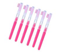 Lot de 6 brosses à cils compactes pour les voyages - Peigne à boucles compact et amplificateur de volume - Brosse à cils compacte pour trousse de maquillage