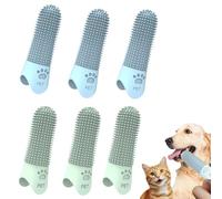 Lot de 6 Brosses à Dents Digitales pour Chien et Chat, Brosses à Dents 360º pour Nettoyer les Dents des Animaux, en Silicome pour Doigt, Idéal pour Chiots, Élimination Tartre, Mauvaise