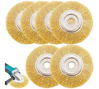 Lot de 6 brosses à joints compatibles avec Gloria Multibrush et autres brosses métalliques - Brosse en laiton pour le nettoyage des joints - 11,5 cm de large - Brosse métallique de rechange pour