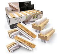 Lot de 6 brosses à ongles en bois double face avec poils en plastique fermes