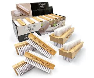 Lot de 6 brosses à ongles en bois double face avec poils en plastique fermes