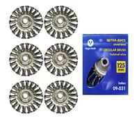 Lot de 6 brosses circulaires torsadée Ø125mm métalliques ondulées