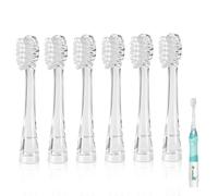 Lot de 6 Brosses de Rechange pour Seago SG513/SG977/SG2139/DT-BB1/DT-K6/EK7/EK6/SGEK6 Brosse à Dents Électrique Enfant pour YUNCHI K3 Baby Kinder et BRUSH-BABY WildOnes/KidzSonic (3+Ans)
