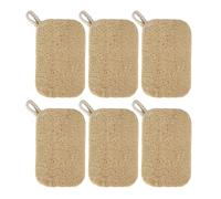 Lot de 6 brosses éponge en luffa multifonction pour nettoyer la vaisselle, les ustensiles de cuisine, les surfaces des rayures, poignée ergonomique