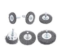 Lot de 6 brosses métalliques pour perceuse, meule métallique abrasive pour perceuse 6,35 mm, brosse métallique hexagonale pour perceuse