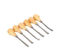 Lot de 6 burins de sculpture sur bois - Kit de gouges professionnels de travail du bois de 130 mm pour sculpture et façonnage détaillés
