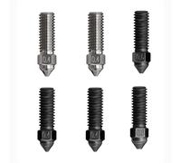 Lot de 6 buses officiels K1 en cuivre plaqué pour buses d'extrudeuse en acier trempé de 0,4 mm, 0,6 mm, 0,8 mm - Haute résistance aux hautes températures - Pour imprimante 3D K1, K1 Max. CR M4