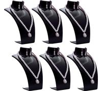 lot de 6 - Buste présentoir à bijoux, support pour colliers, présentoir à bijoux en plastique, support pour boucles d'oreilles, support pour bijoux, support pour chaînes pour bijouteries - magasins, p