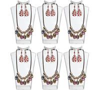 lot de 6 - Buste présentoir à bijoux, support pour colliers, présentoir à bijoux en plastique, support pour boucles d'oreilles, support pour bijoux, support pour chaînes pour bijouteries - magasins, p
