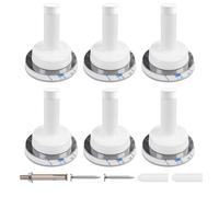 Lot de 6 butées de porte autocollantes, butées de porte blanches pour plinthes, butées de porte murales avec caoutchouc amortissant le bruit, butées de porte à l'intérieur, installation 3 en 1 butée