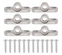 Lot de 6 butées de rail pour auvent de caravane et camping-car - Œillets muraux en acier inoxydable - 44 x 15 mm