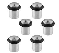 Lot de 6 butées en acier inoxydable avec caoutchouc pour portes de passage, 28 mm | Bloqueurs de porte - Empêche les chocs et protège le mur