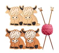 Lot de 6 butoirs de crochet - Embouts d'aiguilles à tricoter en silicone - Capuchons créatifs en forme de yak - Accessoires de tricot et de crochet - Butoirs antidérapants pour la, les travaux