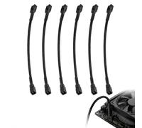Lot de 6 Câble d'Extension de Ventilateur PWM 4 Broches 30cm, Rallonge Tressée pour PC Optimisation du Refroidissement et Gestion des Câbles Compatible 3 Broches pour Radiateurs Large Chassis