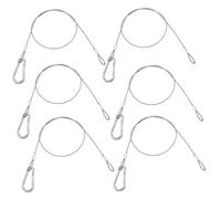 Lot de 6 câbles métalliques de sécurité en acier inoxydable argenté avec œillets - 50 cm x 1,5 mm - Câble métallique avec œillets - Pour vélo, moto, meubles, jardin, etc