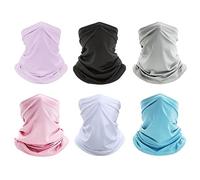 Lot de 6 cache-cou bandana : masque rafraîchissant Gator masque visage cache-cou écharpe, Lumière multicolore 6, taille unique