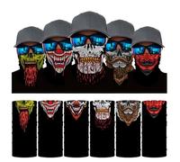 Lot de 6 Cache Cou Col Visage Couvre-Chef Modo Ete Bandana Tube Homme Tete de Mort Crane Cagoule Tour de Cou Elastique Respirant Anti-solaire Sport Velo Vintage Cadeau Pas Cher