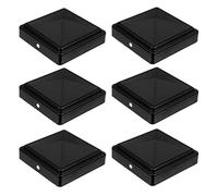 Lot de 6 cache-poteaux clôture en aluminium, capuchon carré décoratif à pression, capuchons protection métalliques résistants l'eau Pour Poteaux