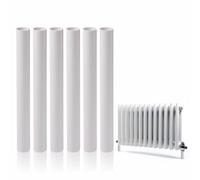 Lot de 6 cache-tuyaux de radiateur de 20 cm de long en plastique PVC à clipser - Installation facile - Pour divers systèmes de chauffage - Blanc