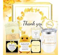 Lot de 6 cadeaux de remerciement pour femme, enseignant, employé, patron, maman, cadeau d'adieu pour collègues, boîte de remerciement avec poupée au crochet, ornement en céramique, gobelet de 355 ml