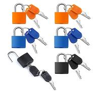 Lot de 6 cadenas à bagage avec clé - Multicolore - Mini cadenas à bagages - Pour valise de voyage