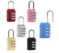 Lot de 6 Cadenas a Code de 3 Chiffres, Petit Cadenas Valise Cadenas, 20mm Valise Avion Cadenas Casier Métal Cadenas a Code Cadenas à combinaison aluminium pour Casier College Exterieur Gym, 6 Couleurs
