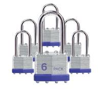 Lot de 6 cadenas d'extérieur vec la même adenas n acier laminé avec anse longue, pour loquet à moraillon, abris de jardin, clôtures, casier de rangement, école, salle de sport