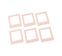 Lot de 6 cadres carrés magnétiques pour pellicules et cartes photos Instax Square avec construction acrylique pour réfrigérateur (rose clair)