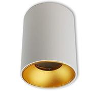 Lot de 6 cadres de montage ronds GU10 en aluminium pour luminaire en saillie Blanc/doré 110 x 85 mm