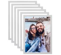Lot de 6 Cadres Magnétiques A4 Autocollants, Cadre Photo Aimanté, Pochettes D'Information Autocollant, Cadres Diamond Painting, Cadres d'Affichage Magnetique, Pour Photos Documents Affiches (Argent)