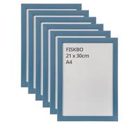 Lot de 6 cadres photo A4 gris foncé et bleu 21 x 30 cm, support mural et de table, panneau de fibres et plastique