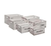 Lot de 6 Cagettes ""Histoire"" 40cm Blanc