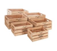 Lot de 6 caisses cagette déco Atmosphera - Naturel - Naturel -